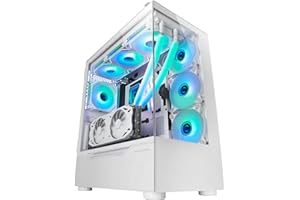 MARSGAMING Mars Gaming MC-ULT, Case Gaming Custom XXL E-ATX, Doppio Vetro Temperato Senza Cornice a 90° + Porta Laterale, Supporto Completo Raffreddamento a Liquido, Design Doppia Camera Verticale, Bianco