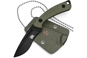 Wolfgangs VERITI Neck Knife Messer - inklusive Kydex Scheide und Kugel Halskette zum umhängen - Mini Survival Outdoor Messer für jeglichen Gebrauch