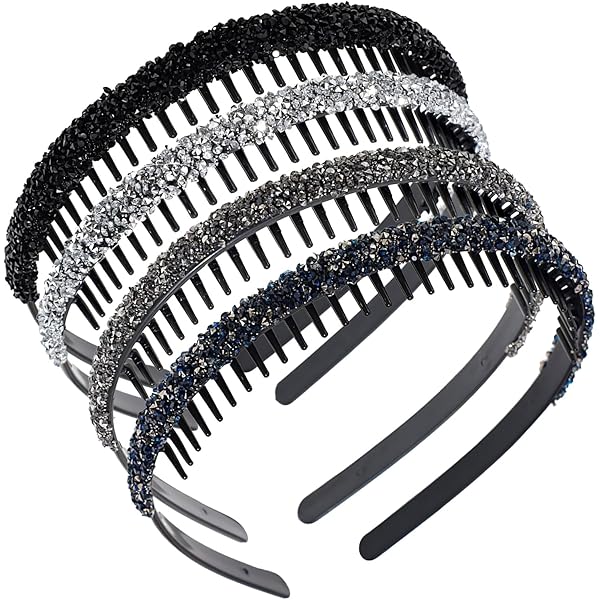 Strass Stirnbänder Damen - Wellenform Mit Kristallzahn-Kamm