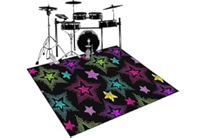 Qesjodfu Drum Rug Drum Mat Non-Slip Soundproof Carpet Professional Drum Carpet Non-Slip Rugs Drum Carpets for Drummers Outdoor Electronic Drum Set Practice Music Rug Drumming Drum Rugs 120 x 80 cm
