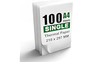 QPENGUINBABIES 100 Fogli Carta Termica A4, 8,27x11,69' Carta Termica (210 x 297 mm) per Stampante Termica Portatile, Compatibile con MT800/M08F, per Scuola o Lavoro, Stampa Documenti, Immagini, ecc.