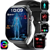 YYKY Smartwatch Damen Herren ΒΙυtzυcker,2.04”AMOLED mit EKG+HRV ...