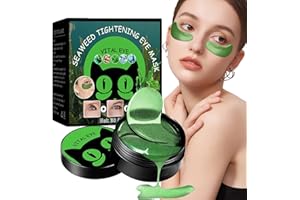 ALELYER Máscara Parches para los Ojos,Colageno Parches Contorno de Ojos,Máscara de ojos para apretar algas marinas,Mejora las Líneas y las Arrugas,Hidratar,Aclarar las Ojeras,Reducir las Bolsas de los Ojos