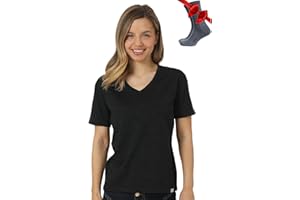 Merino.tech 100% Merino T Shirt Damen - Merinowolle Sport Wandern Thermoshirt Damen + Wandersocken