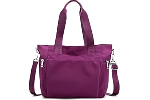 DEEVORCA Moda Borse A Tracolla Donna Semplice Casuale Viaggio Borse A Spalla Multitasche Borsa Lavoro Shopping Multifunzionale Grande Nylon Impermeabile Borsetta Borsa Messenger Viola