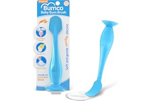Bumco Baby Bum Brush – BPA-freier Windelcreme-Spatel mit Saugnapf-Boden, weiches und flexibles Silikon, abwischbar, für Mütter erfundene Wickeltaschen (blau)