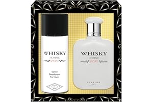WHISKY Sport • Coffret Eau de Toilette 100ML + Déodorant 15OML • Vaporisateur • Spray • Parfum Homme • Cadeau • EVAFLORPARIS