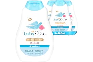 Baby Dove Rich Moisture Shampoo - Soothing & Gentle for Newborns & Infants, Tear-Free with Mild Fragrance, Perfect for Sensitive & Dry Scalp, Skin Care Essentials, For Daily Use - 400ml, Pack of 3