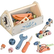 Établi Bricolage Enfant En Bois Avec 63 Accessoires - Jeu De Construction Pour Enfants 3 Ans Et Plus