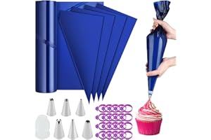 LdawyDE Sac à poche usa e getta, 50 pezzi, 52 cm, extra grandi, con beccucci in acciaio inox, per biscotti, cupcake, dessert, torte, decorazioni