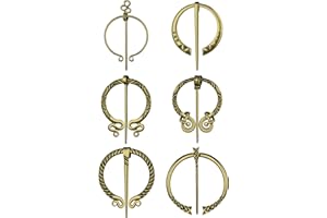 Cindeer 6 Piezas de Broches de Vikingo Vintage de Halloween Pin Medieval de Aleación Clip de Capa Penanular Hebilla de Chal Celta Alfiler de Bufanda para Mujer