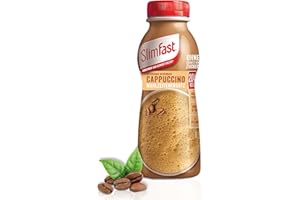 ‎SLIMFAST Slim Fast Fertigdrink Cappuccino 1er Pack I Fertiggetränk mit hohem Eiweißanteil & reduzierten Kalorien I Gebrauchsfertige Trinkmahlzeit für eine gewichtskontrollierende Ernährung I 1 x 325 ml