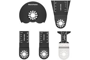 MIULINE Lame de Scie Oscillante 5Pcs, Outil Oscillante Lames de Scie universelle Multifonctions, Accessoires d'outils Oscillants Multifonctions à Libération Rapide pour Coupe General Multi-Tool