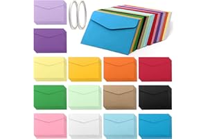 VEGCOO EGCOO 70 Pezzi Buste Colorate, Mini Cartoline 11,5 * 8 cm per Matrimoni, Feste, Compleanno, Regali e Biglietti di Auguri in 14 Colori (A)