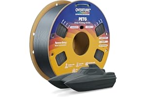OVERTURE Filamento PETG 1.75mm, 1kg Bobina(2.2lbs), Neatly Wound Durevole PETG Filament per Stampante 3D, Precisione Dimensionale +/- 0.02 mm, 3D Printer Filamento (Spazio Grigio)