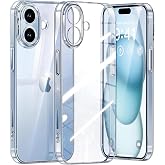 GGM GİYİM & AKSESUAR iPhone 16 Plus ile Uyumlu Şeffaf Silikon Şok Emici &Ouml;zellikli Full Kasa Koruma Sağlayan Kamera Korumalı Ş
