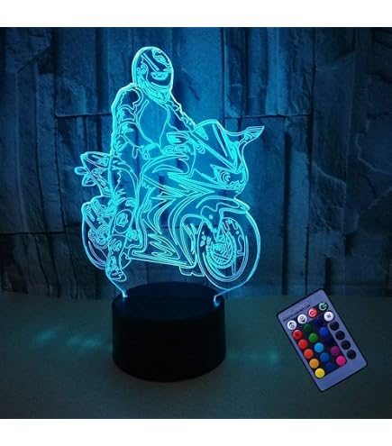 Lampada 3D LED Auto Da Corsa - Luce Notturna Con 7 Colori E Sensore Touch - Alimentazione USB - 2