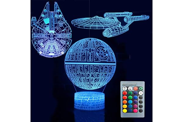 ZYTC 3D Licorne Night Light Trois Motif et 7 Couleurs Changez Décor Lampe avec Télécommande Illusion Optique Comme Idées Cadeaux pour Garçons et Filles (Balle)