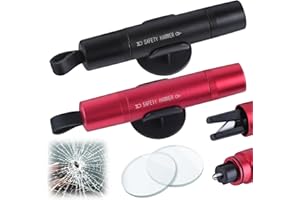 NIMBLUSTOY Rompivetro Auto e Taglia Cintura, 2PCS Taglia Cinture di Sicurezza e Rompivetro, Martello di Emergenza, Strumento di Salvataggio di Emergenza 2 in 1, Accessori per La Fuga (Nero + Rosso)