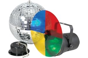QTX AVSL Motor 20 cm Disco Ball Complete Set 4 Colours PAR Spotlight