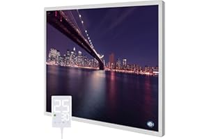 Hocosyme Infrarotheizung Bild 400W, Temperatura Massima può Taggiungere i 120 gradi Celsius entro 3 Minuti - con Termostato Touch - 10 Anni di Garanzia - Certificazione TÜV - Lampada a ponte