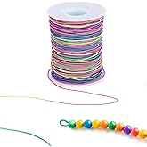 KOSHIFU Filo Elastico Colorato Filo Perline Nylon Elastico Cordone Arcobaleno Fili per Perline Cordoncino Elastico 1mm per Braccialetti Collana Bracciali Macrame Gioielli Fatto a Mano DIY 100m