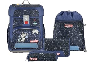 Step by Step Schulranzen-Set Cloud, 5-teilig, ergonomischer Tornister mit Reflektoren, höhenverstellbar mit Hüftgurt, ab der 1. Klasse, 19L