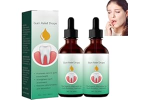 KOAHDE Gouttes Restauration Gencives,Gouttes de Repousse des Gencives,Gouttes de Soulagement des Gencives,Rince-Bouche Naturel pour Soins Bucco-Dentaires,Gouttes de Rajeunissement des Gencives,2PC