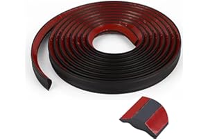 GSHUR 236 inches/ 6M Quadrant Trim, TPE Plastic Laminate Self Adhesive Plastic Trim, Flexible Wall Corner Edging Strip for Cabinet Countertop Ceiling Floor,Skirting Board,Moulding Trim,Caulk Strip(Black)