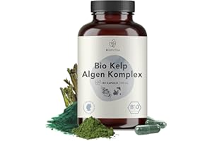 BIONUTRA® Iode bio 150μg | 180 gélules de 600 mg | 6 mois de consommation | Antioxydant | 129 g | Kelp bio + Spiruline bio + Chlorella bio | Agriculture biologique | Végan | Gélules d'Iode Bio