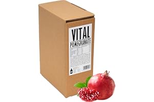 PRESSUICE - Fresh Vital Pure Pomegranate Juice not from concentrate - 1 carton 3 liters - Fruit Juices NFC - Natural Pressed Semi Sweet Drink - No added Sugar - Soft Refreshing drinks