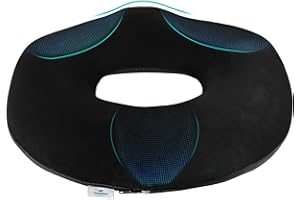 TheComfortZone Donut Cushion for Tailbone & Coccyx Pain Relief | Memory Foam Orthopedic Seat Cushion For Office Chair, Hemorrhoids, Pregnancy, Post-Surgery, Sciatica Support (Black)