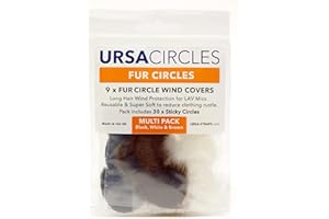 URSA STRAPS URSA Fur Circles Mini Pare-Brise pour Microphones Lavalier/Revers Réduire Le Bruit du Vent et Le froissement des vêtements Compatible avec Sennheiser, Rode, Sanken, Tascam et Plus (9 Cercles + 30