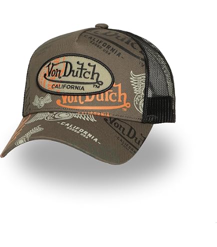 Von Dutch Berretto Trucker Uomo/Donna – Regolabile, Con Patches Ricamati, Taglia Unica 55,5-60 Cm