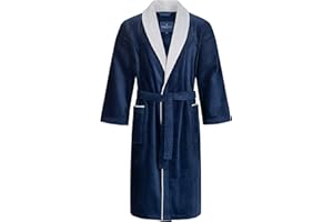 Morgenstern Bademantel Herren 100% Baumwolle Frottee Velours Saunamantel Kimono Lang für Sauna Spa Reha Pool Wellness - Oeko Tex