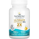 Nordic Naturals Ultimate Omega 2X, 2840 Omega-3, Fish Oil with EPA, DHA and Vitamin D2, Lemon Flavor, 4 fl oz, Lab Tested, So