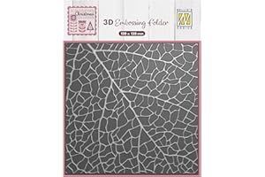 NELLIE’S CHOICE Nellie's Choice Classeur de Gaufrage 3D-Empreinte de Feuille 15 x 15 cm-Matériel pour Scrapbooking, Cartes, DIY et Bricolage, Gris