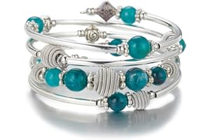 FULU AUTUMN Bracelet de Perles en Argent pour Femme-Bijoux Bohème Multicouches-Cadeau Fete Des Meres pour Maman