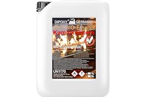 DIPOXY Bioéthanol 80% de Qualité Supérieure, 5 L - Effet Grillage pour Cheminée, Feu Décoratif, Cheminée de Table et Jardin - Intérieur et Extérieur