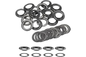 Trimming Shop 500 stycken kanonmetall 20 mm öljetter, öljetter och brickor – manuell tång eller maskininställning – för kläder, läderhantverk, vinylbanderoller, dukhållare och scrapbooking