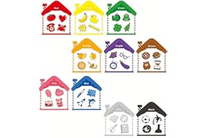 SMARSTICKER Magnetic House Color Sorting Set 10 pcs Matching Magnets Learning Colors Shape Activity Fridge Magnets for Educational Refrigerator Whiteboard