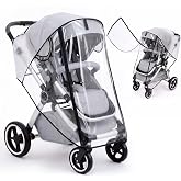 Orzbow Plastic Rain Stroller Universal Basic Transparent | Universal Rain Guard Baby Carriage, Roll Up Door Zipper for Easy A
