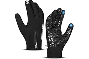 BEAST RAGE Men's Winter Cycling Gloves-Touchscreen, Waterproof,Windproof Thermal Gloves with Insulated Soft Fleece Lining,Non-Slip Grip for Cycling,Running,Skiing,Hiking,Outdoor Activities