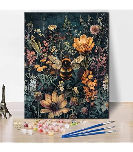 TISHIRON Peinture Par Numéros Pastel – Aquarelle Forêt – Toile 40,6 X 50,8 Cm – Kit DIY Adulte – Sans Cadre