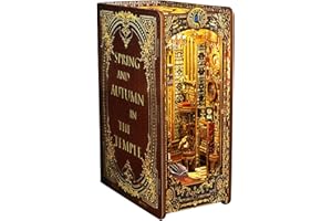 CUTEROOM Book Nook Kit "zrób to sam" miniaturowy domek dla lalek, miniaturowa półka na książki z lampką LED