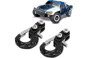 EQULUP Gancio per Fune di Trazione RC, 2 Pezzi Gancio per Fune da Trazione per Auto da Arrampicata da in Lega Gancio per Verricello per Rimorchio in Metallo RC per Auto Cingolata