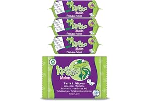 Kandoo Lingettes Melon Humides Jetables Adaptées aux Enfants Douceur Extrême 4 Packs de 60 lingettes, 240 unités
