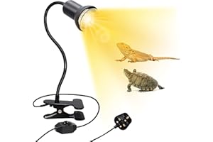 Crzpchas Reptile Heat Lamp, Basking Light with 360° Rotating Heating Light, 40cm Gooseneck, E27 Lamp Holder, Turtle Tank Accessories (without bulb)
