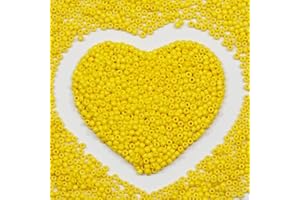 VOOMOLOVE 3mm Yellow Color Seed Beads for Jewelry Making 110 Grams About 4000pcs,8/0 Glass Craft Beads for Making Earrings, Bracelets, Pendants, Waist Jewelry, DIY Handmade Seed Beads (Yellow 3mm)