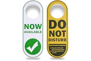 Giantree 2 Pcs Do Not Disturb Door Hanger Sign, Double-sided PVC Hanging Sign Universal Fit 9.44" x 3.5" Do Not Disturb Door Sign for Office Meeting Home Hotel Clinic Therapists Health Care(A)